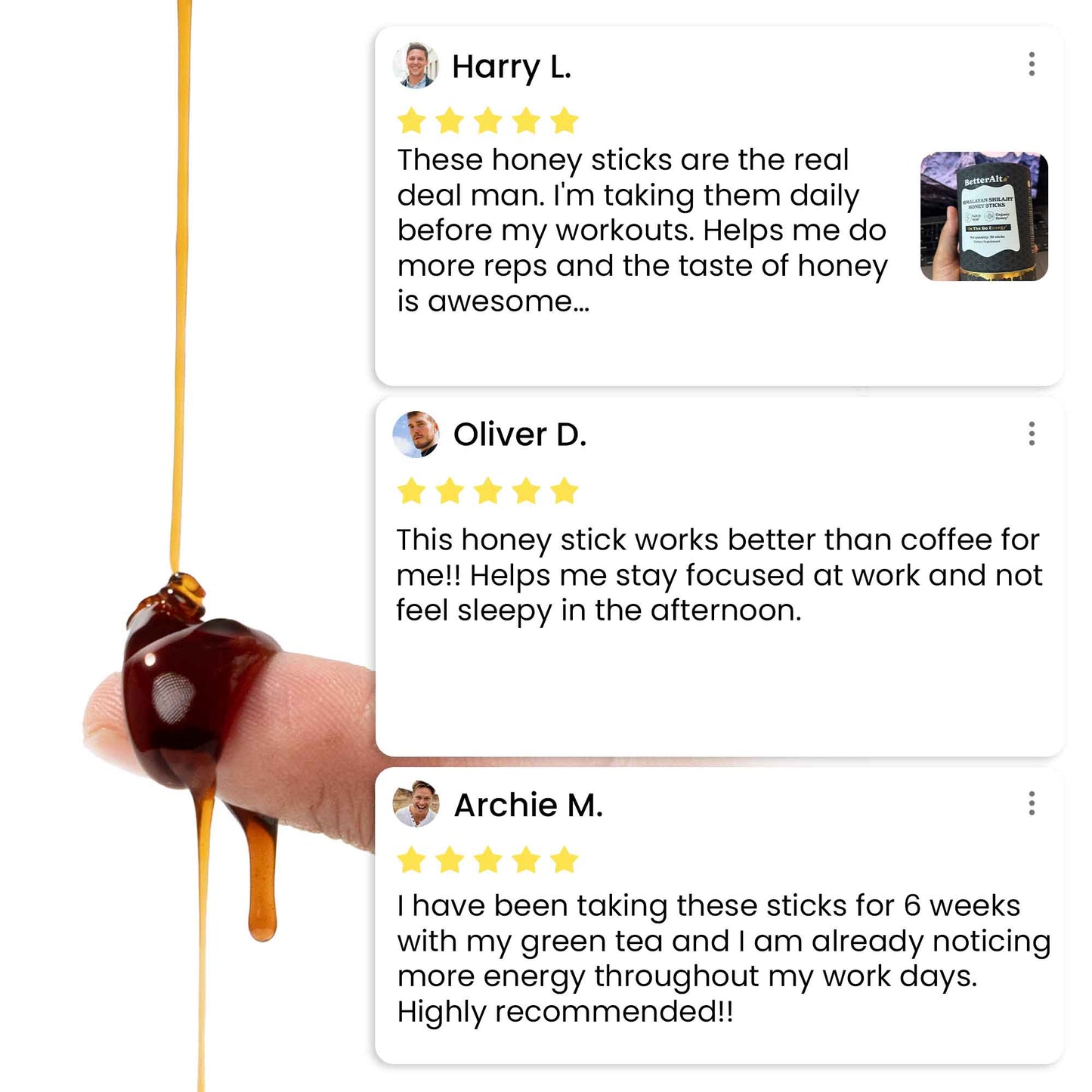 BetterAlt Himalayan Shilajit Honey Sticks