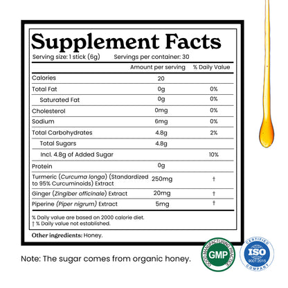 Turmeric Curcumin Honey sticks