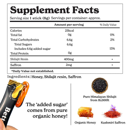 BetterAlt Himalayan Shilajit Honey Sticks