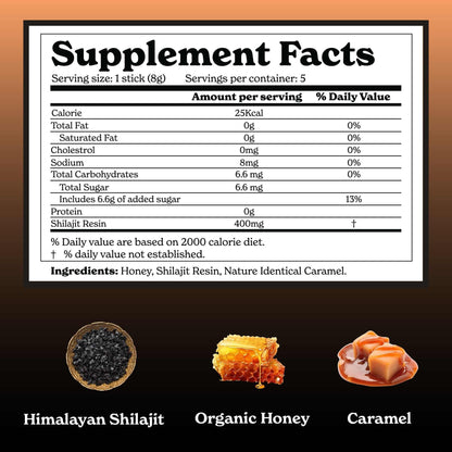 BetterAlt Himalayan Shilajit Caramel Honey Sticks